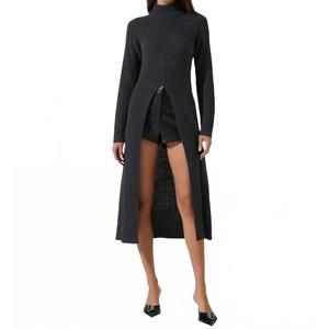 NEW ASTR estilo long sleeve turtle neck sweater in charcoal
